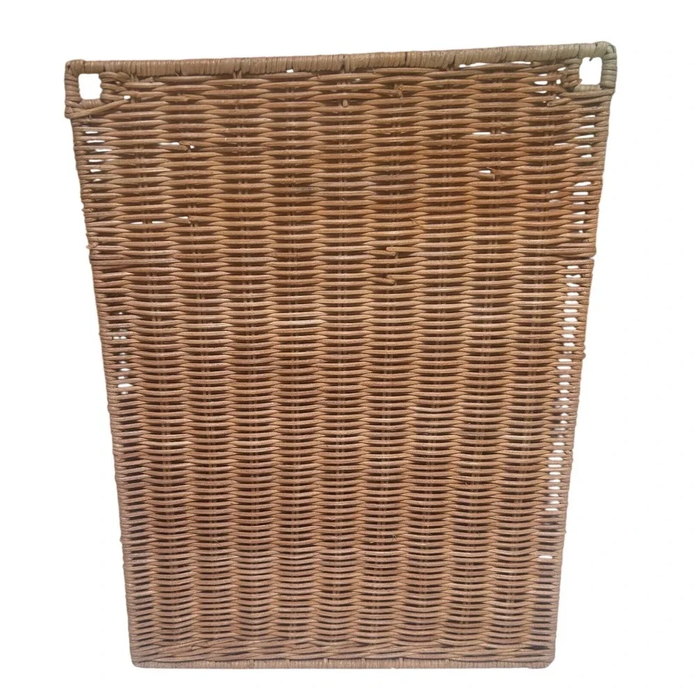 Woven Wicker Wall Hanging Mail Organizer 3 Tier Tiered Desk Sorter Boho Brown